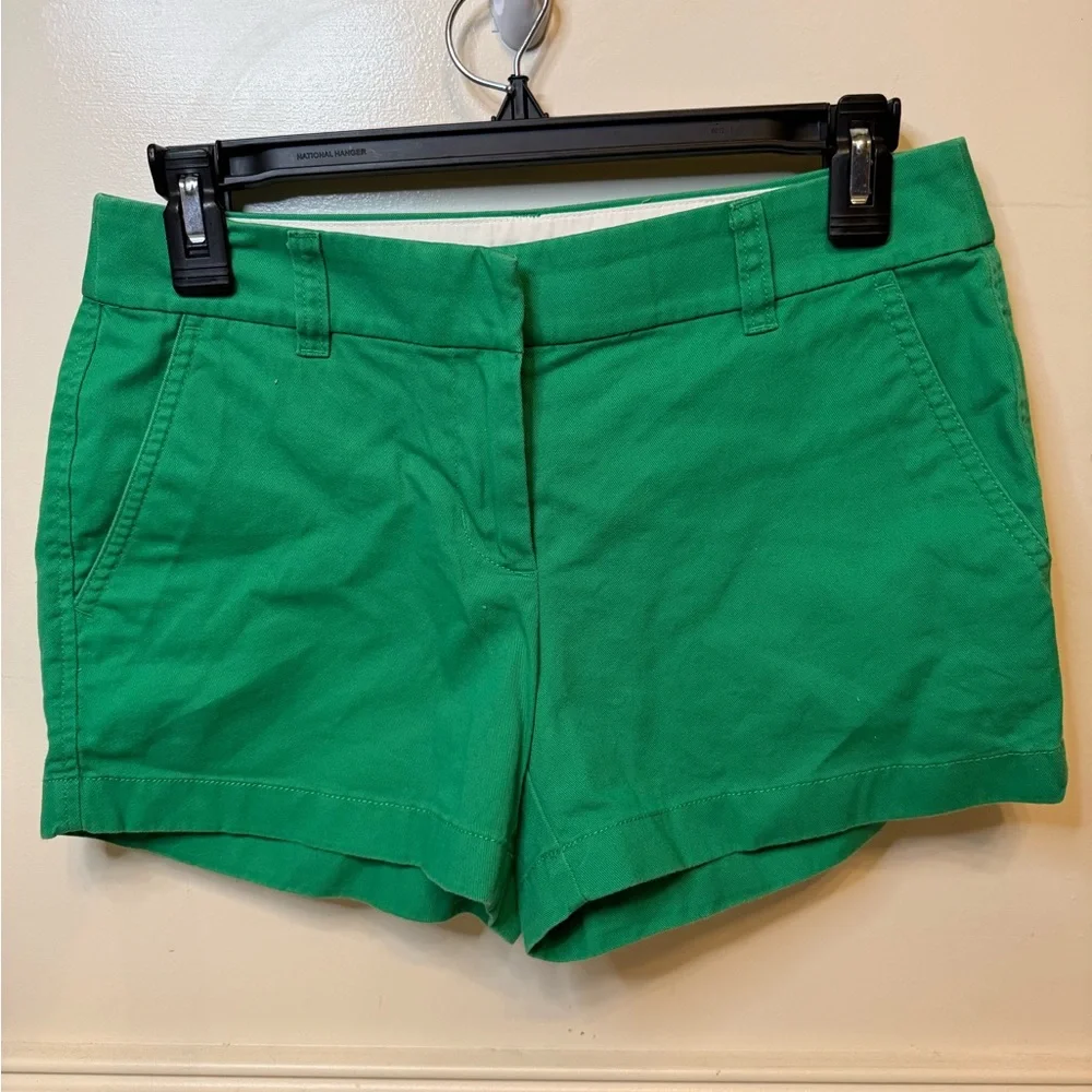 J. Crew‎ High Waist Green Shorts with Tailored Fit